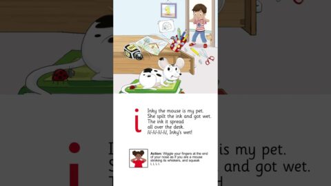 Inky The Mouse – Jolly Phonics Song – Learn Letter Sound /i/ for Kids